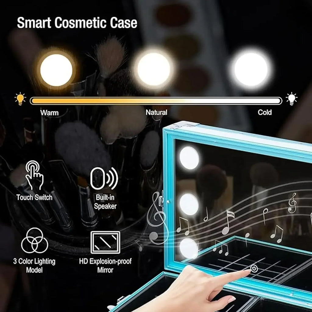 Rolling Manicure Table | Foldable Makeup Train Case - Tidesmit Massage Chairs Tidesmit