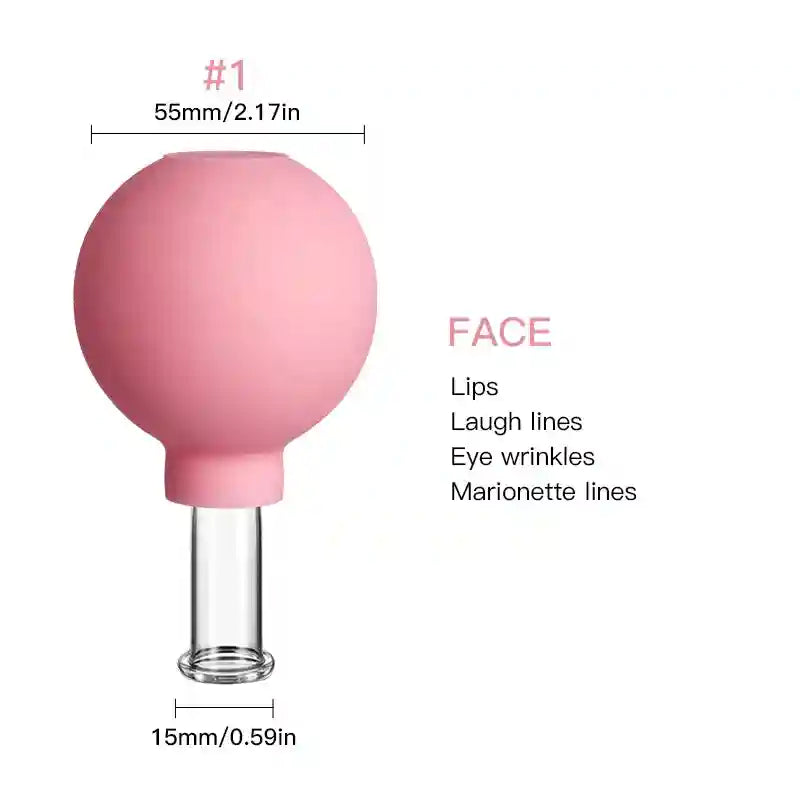 Facial Cupping Set for Skin Lifting and Anti-Wrinkle Massage Therapy Eye Massage Instrument Pink-1 Tidesmit