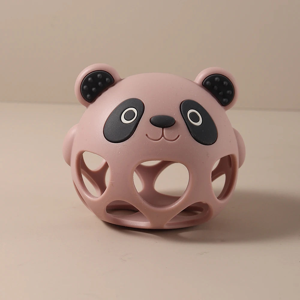 Silicone Teether Baby Gift Owl Shaped Cartoon Cute Teething Toy Chew Bead Sensory Gum Relief Soother Bell Sound Soft Cute