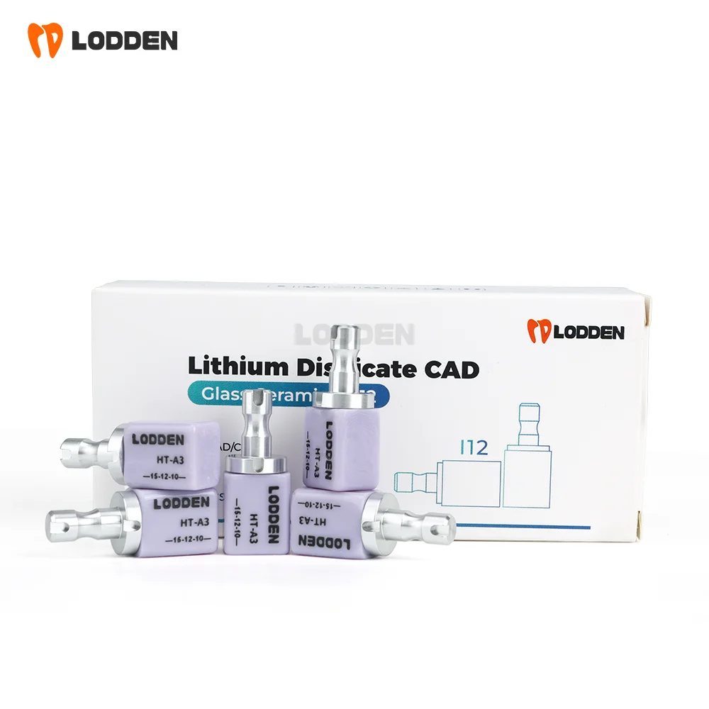 Lodden A16 Lithium Disilicate with Hole Glass Ceramic Block CAD CAM Dental Lab Material For Veneer Restoration