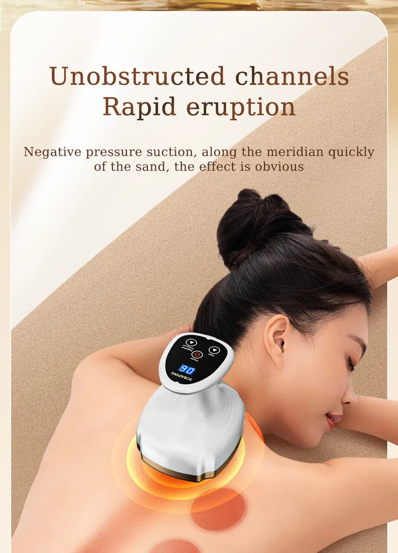 Electric Gua Sha Massager: Heated Cupping Therapy Tool for Home Spa Relaxation Treatment Tidesmit