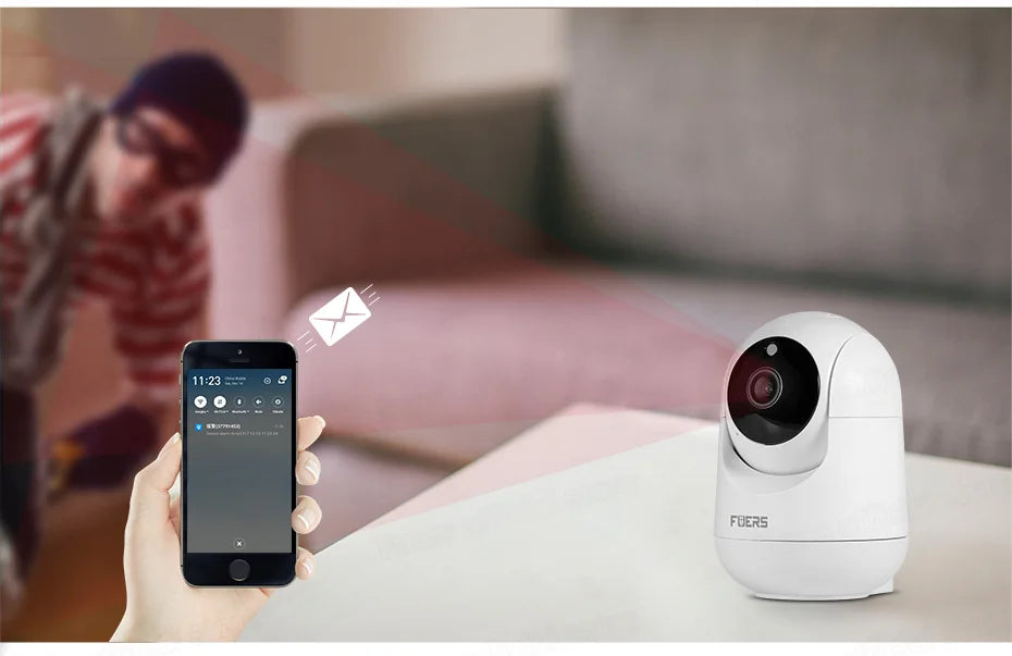 Fuers 5MP WiFi Camera Works With Tuya Smart Home Indoor Wireless IP Surveillance Camera AI Detect Security Baby Monitor