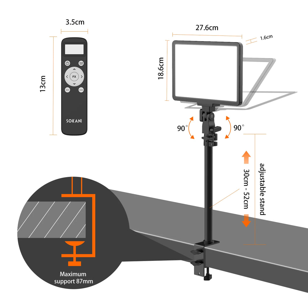 LED Video Light Panel | Adjustable Studio Fill Lamp for Creators Tidesmit