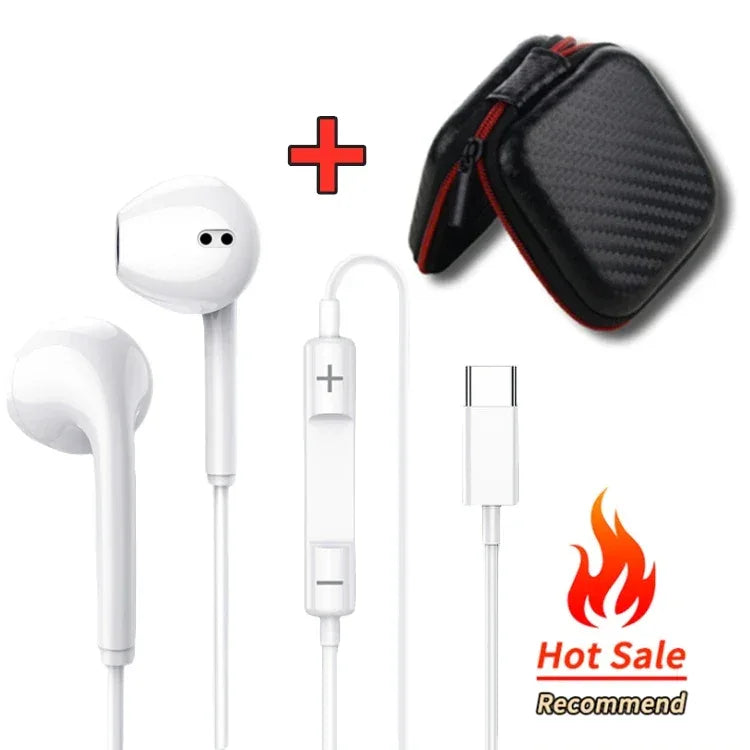 USB C Wired Earbuds with HD Microphone for Samsung Galaxy - Tidesmit TypeC-Bag Tidesmit