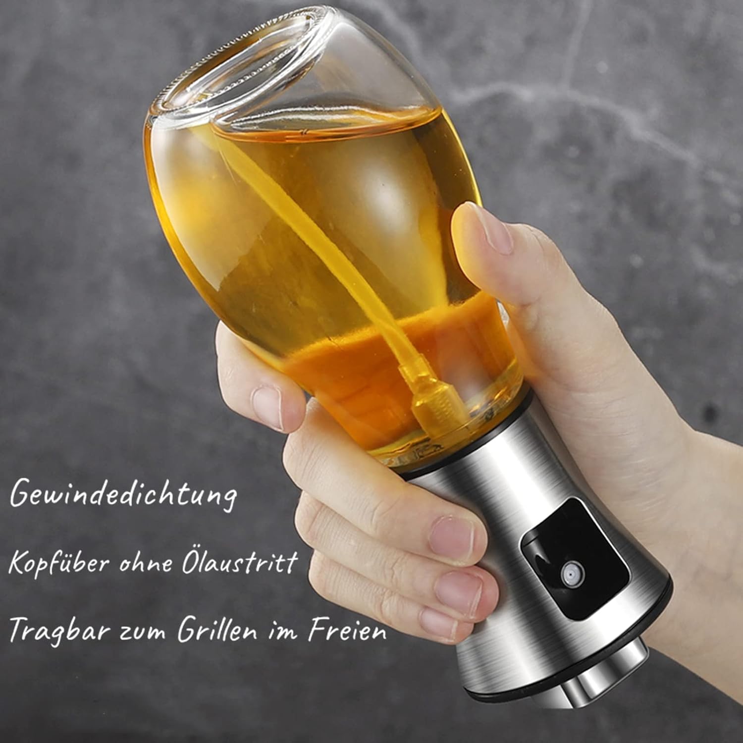 Oil Spray Pot Oil Sprayer For Cooking Spray Bottle Barbecue Multi-Function Air Fryer Glass High-Pressure Baking Oil Pot
