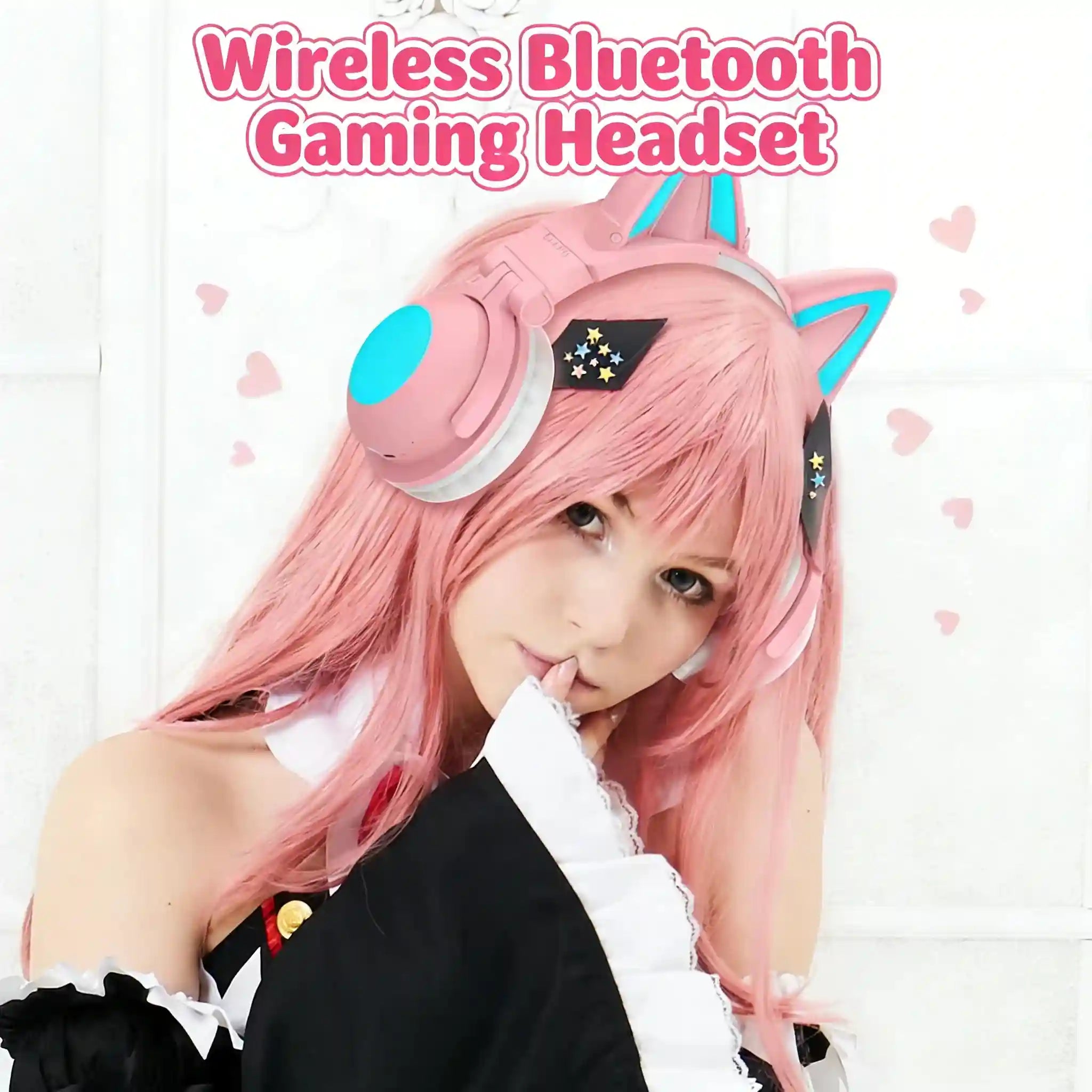 Wireless Cat Ear Headphones with RGB LED - Low Latency Audio Tidesmit