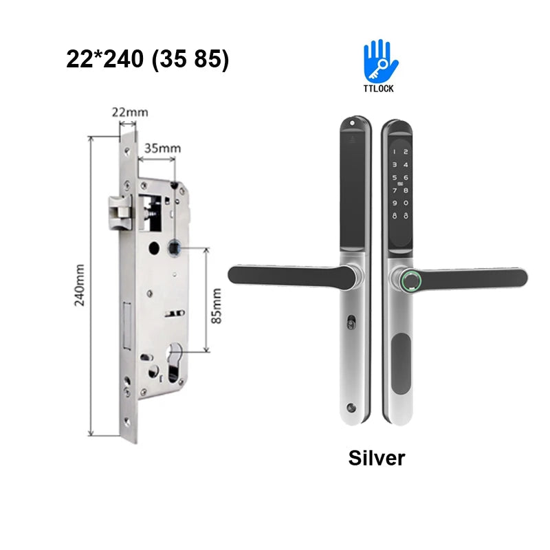 Slim 2.8CM Waterproof Sliding Door Smart Lock Fingerprint Password IC Card Key Compatibility TTlock App & Alexa Biometric Header