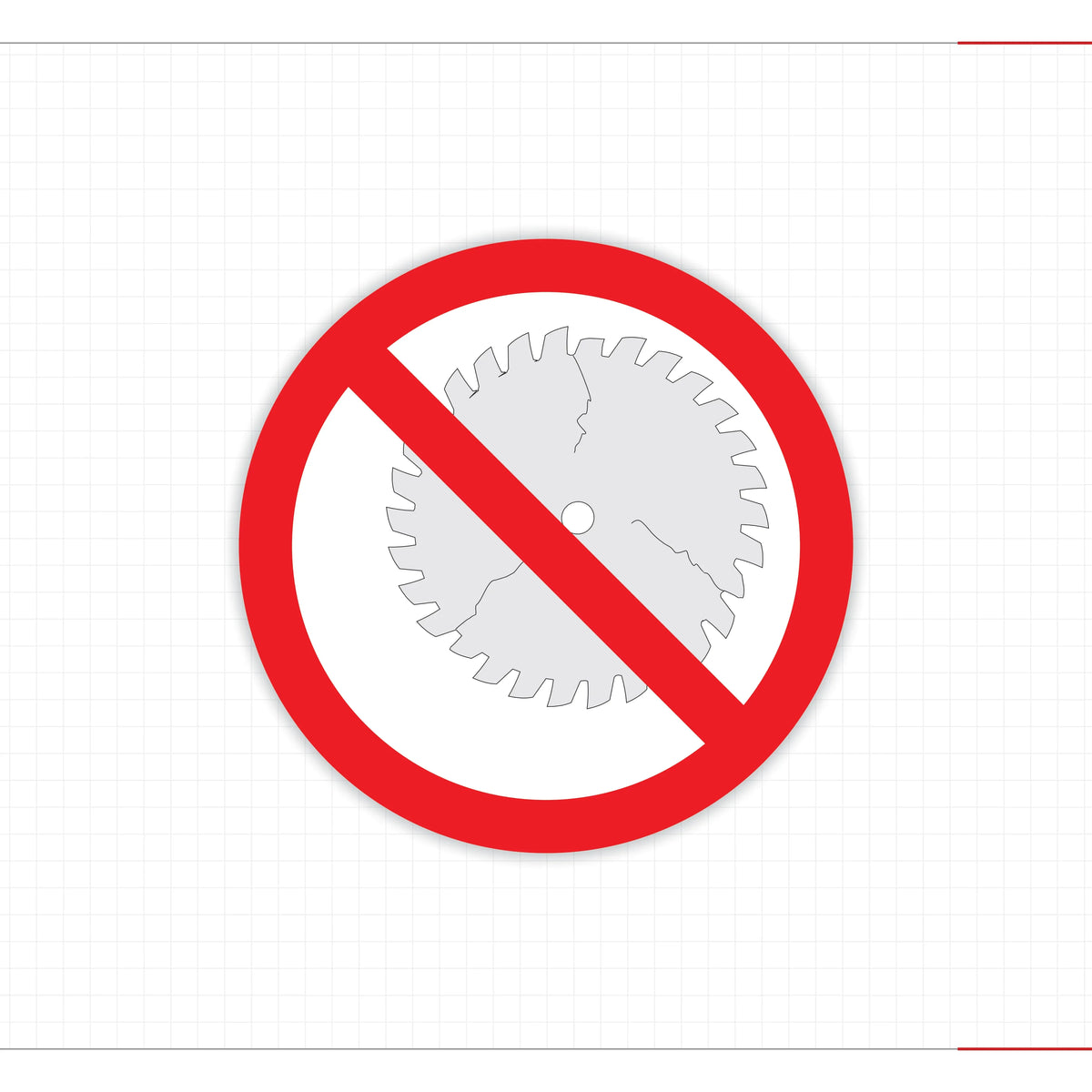 Mechanical Hazard Warning Decal Broken Saw Blade Cuts Risk Safety Sign - Angle/Detail 9