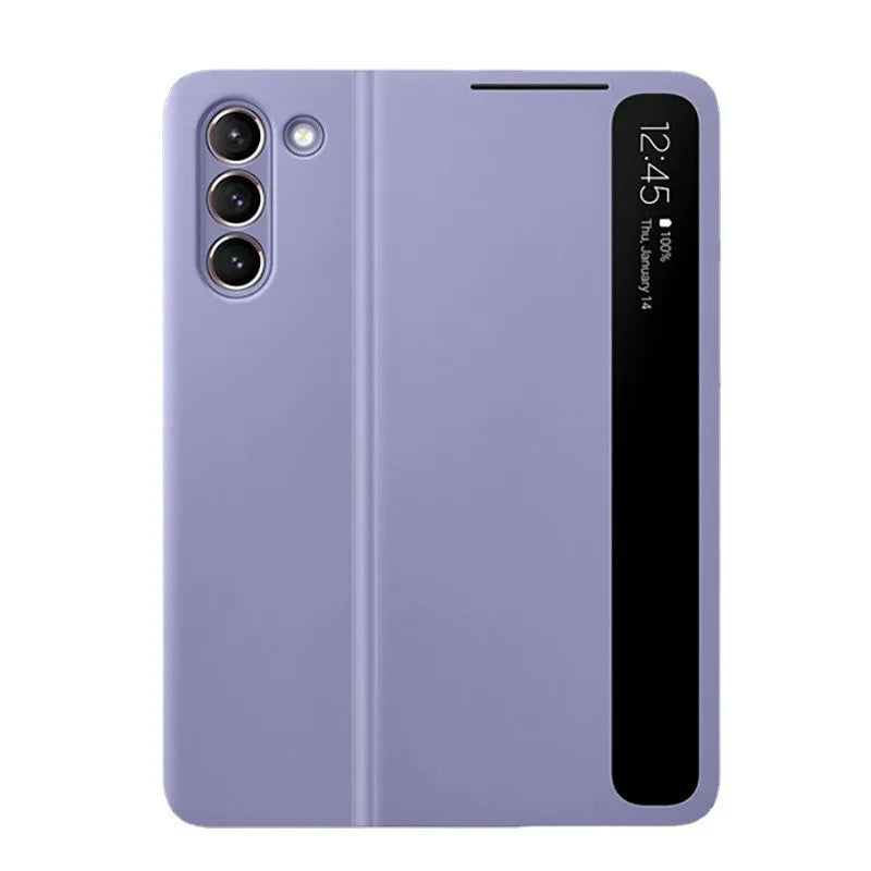 Samsung Galaxy S21 Series Smart Mirror Flip Case - Military-Grade Protection purple For S21 Tidesmit