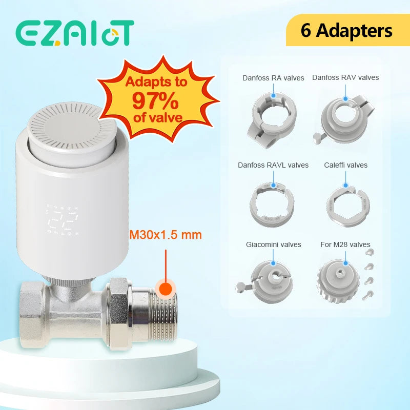 Tidesmit Smart Thermostat Radiator Valve WiFi Zigbee App Control Tidesmit