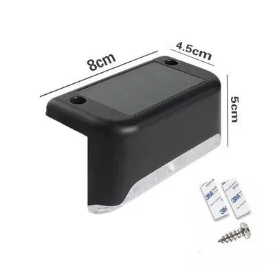 Warm White LED Solar Step Lamp Path Stair Outdoor Garden Lights Waterproof Balcony Light Decoration for Patio Stair Fence Light