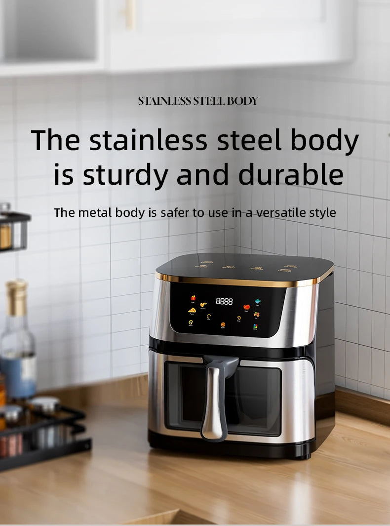 Best Selling Air Fryer 10L with Easy-View Window, Touch Controls, Nonstick, Low Fat Healthy Oil Free Frying