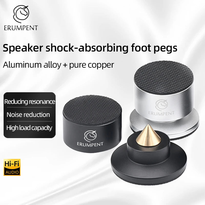 ERUMPENT 4 PCS Hi-end Speaker Spike Stand Foot Pads Adjustable Audio Speakers Shock-absorbing Feet Pegs for Sounds CD  Amplifier