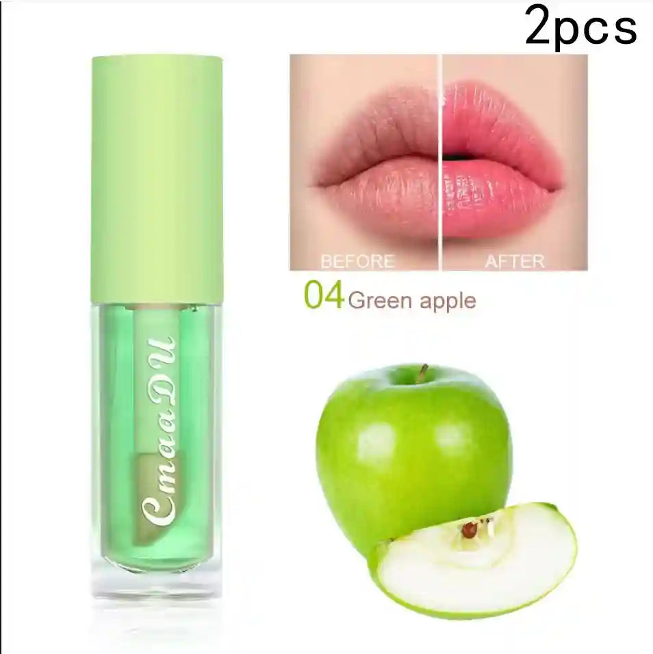 Moisturizing Fruit Lip Oil - Color Changing Hydrating Gloss Lip Care 04 2pcs Tidesmit