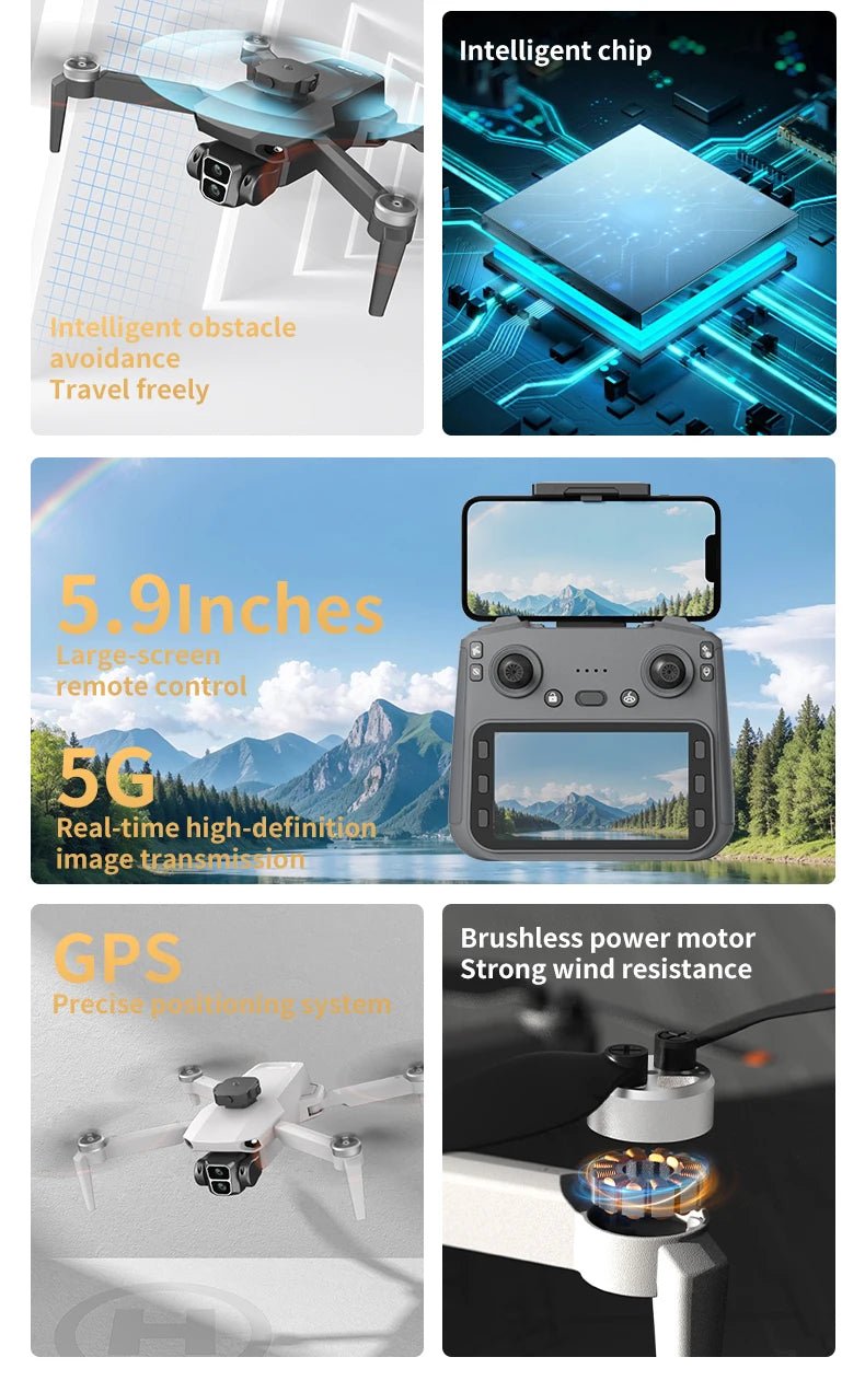 4K GPS Camera Drone with Obstacle Avoidance and EIS - L106-1 Tidesmit