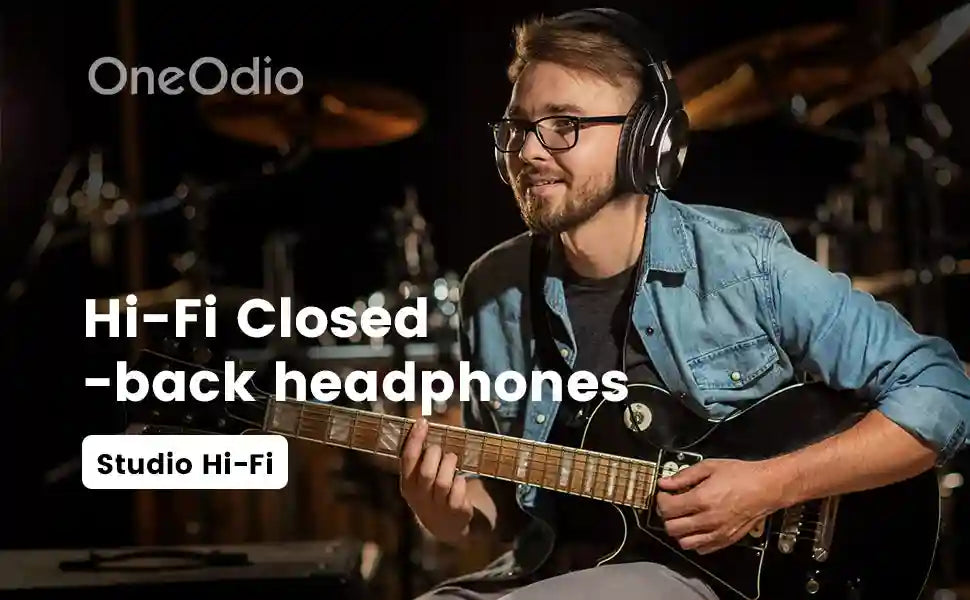 Studio Monitor Headphones Wired Over-Ear with Dual Input Jacks Tidesmit