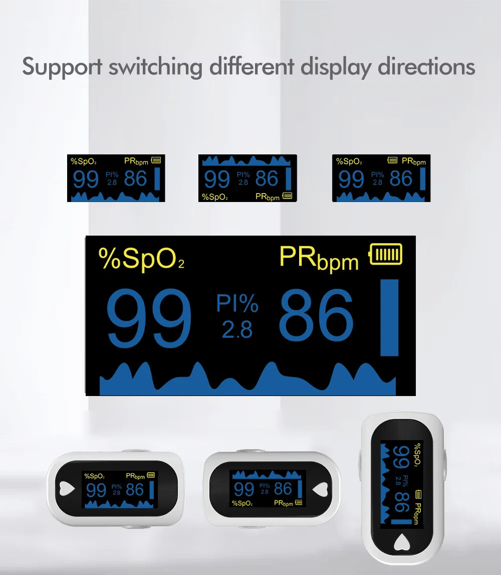 Oximeter Portable Fingertip Pulse Blood Oxygen Saturation Monitor With TFT Display Fingertip Oximeter Testing SpO2 Health Care