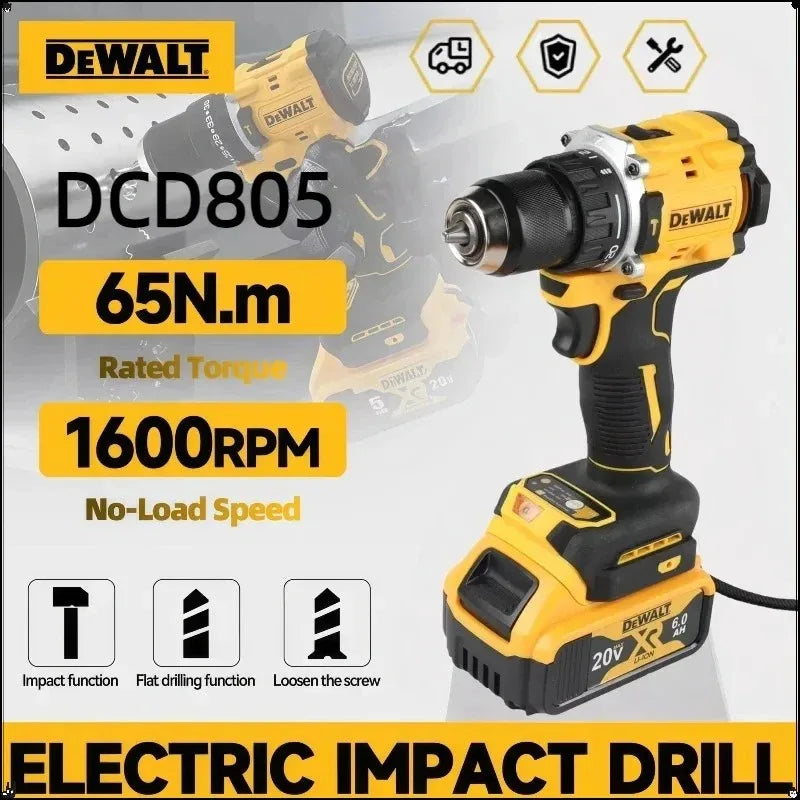 Global Air Shipping DEWALT DCD805 20V Power Tools Brushless Impact Drill Cordless Electric Screwdriver Multi-Function Hand Drill