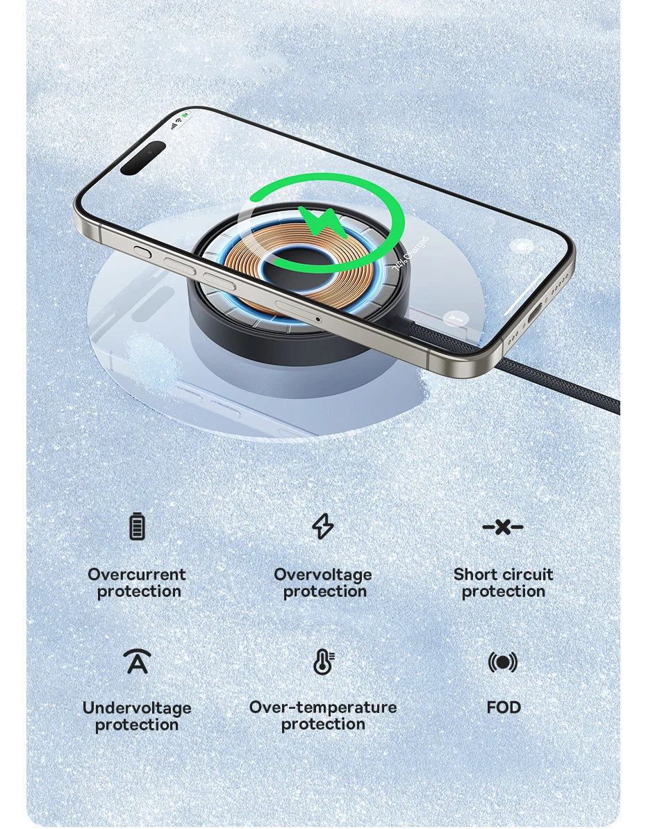 Magnetic Wireless Charger for iPhone 16/15 with Adjustable Stand Tidesmit
