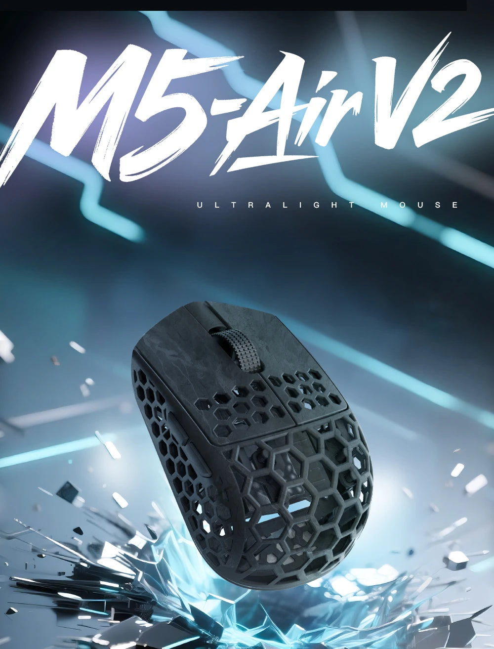 Darmoshark M5Air V2 Forged Carbon Fiber Gaming Mouse Wireless 8K Macro Mouse 30KDPI  Finger Grip Small Hand Mice 30g Lightweight