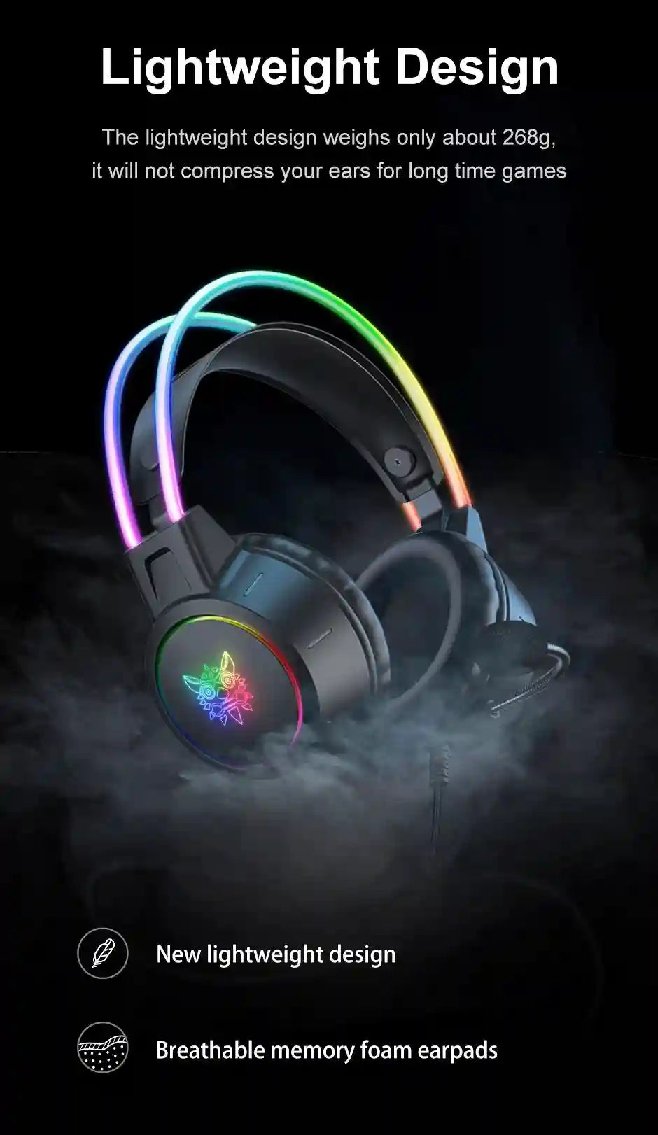 Pink Cat Ear Gaming Headset | Wireless Over-Ear Headphones with Mic Tidesmit