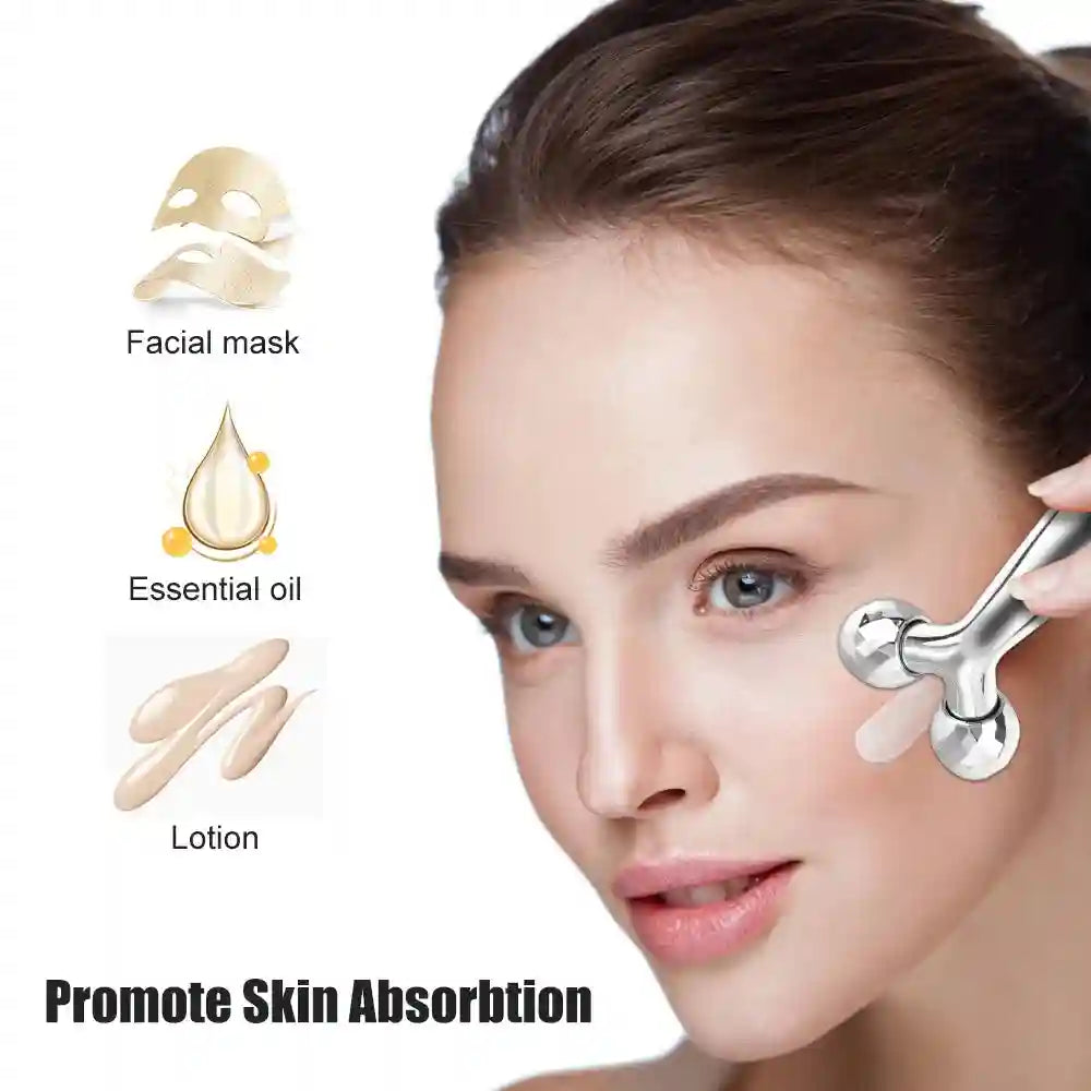 3D Face Roller Massager for Skin Lifting, Tightening, and Contouring Massage Roller Tidesmit