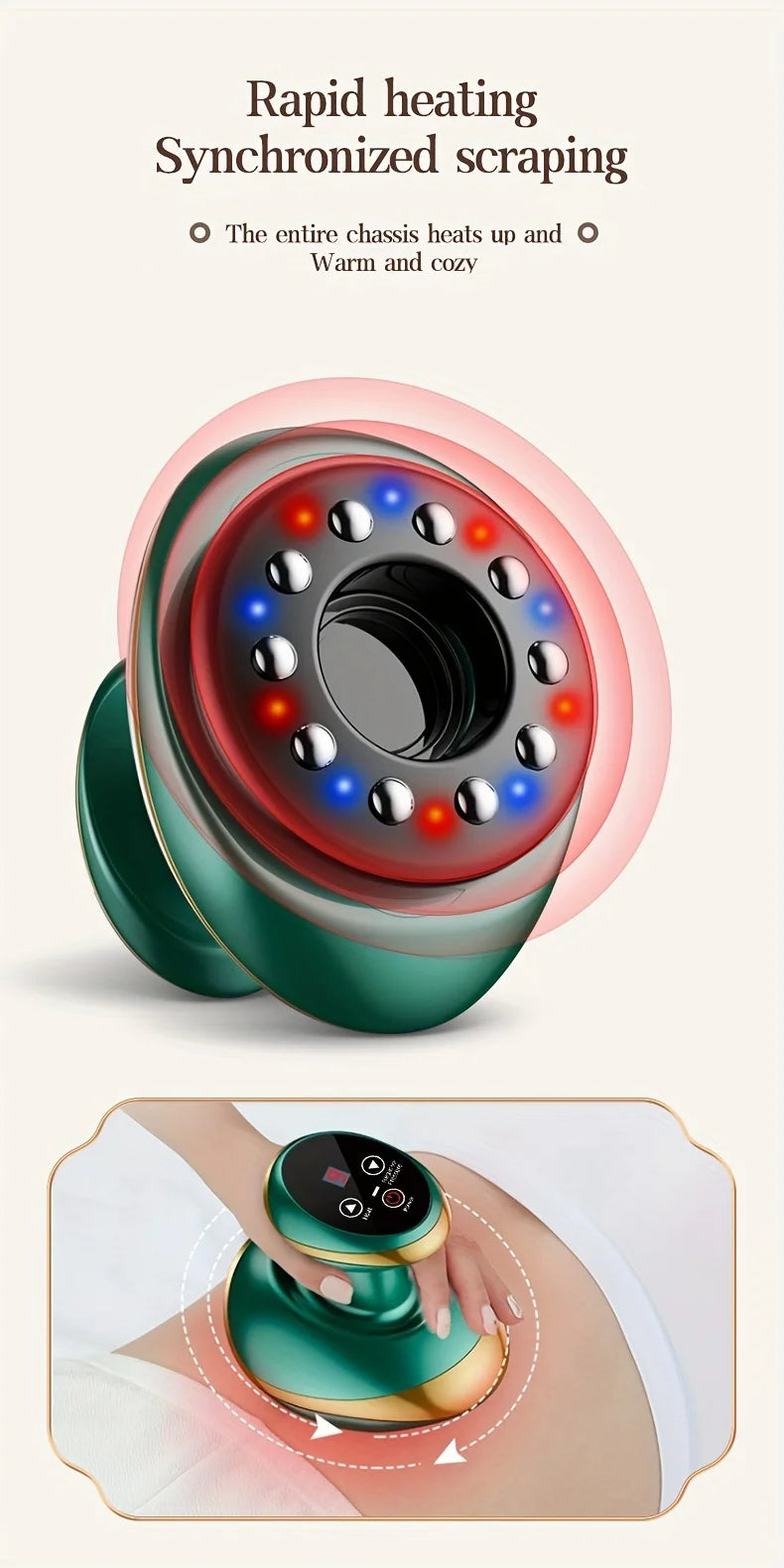Electric Meridian Massage Brush | Deep Tissue Heat Therapy Tool Back Massage Instrument Tidesmit