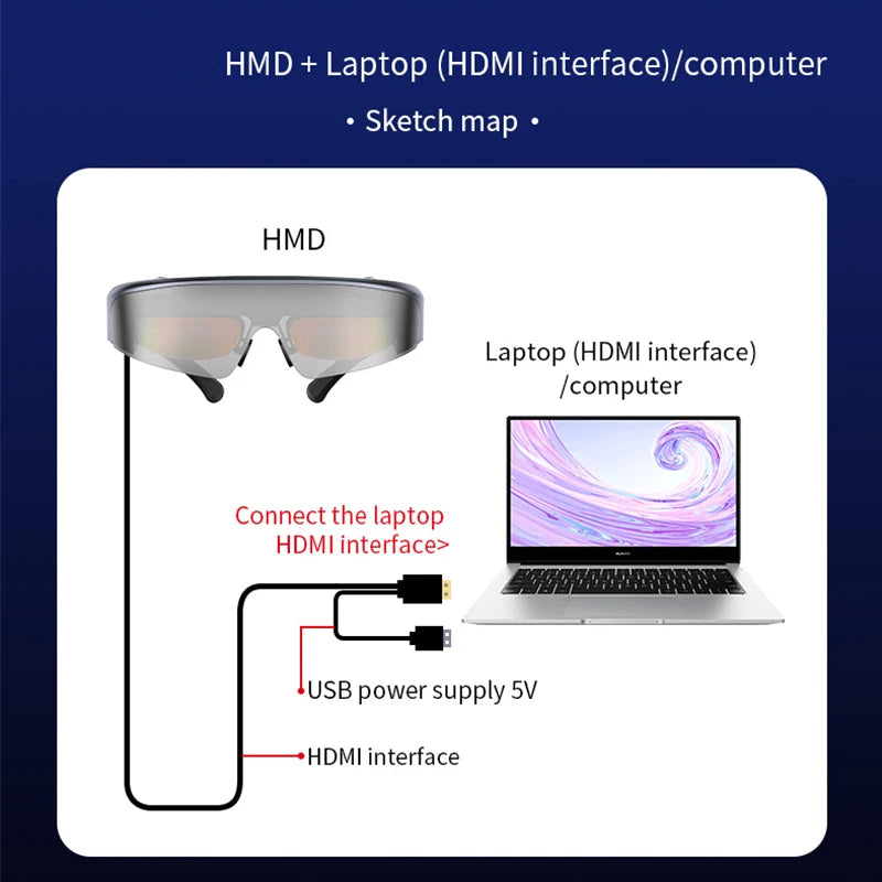 VR Headset 3D Smart Glasses | HD Spatial Display - Black Tidesmit