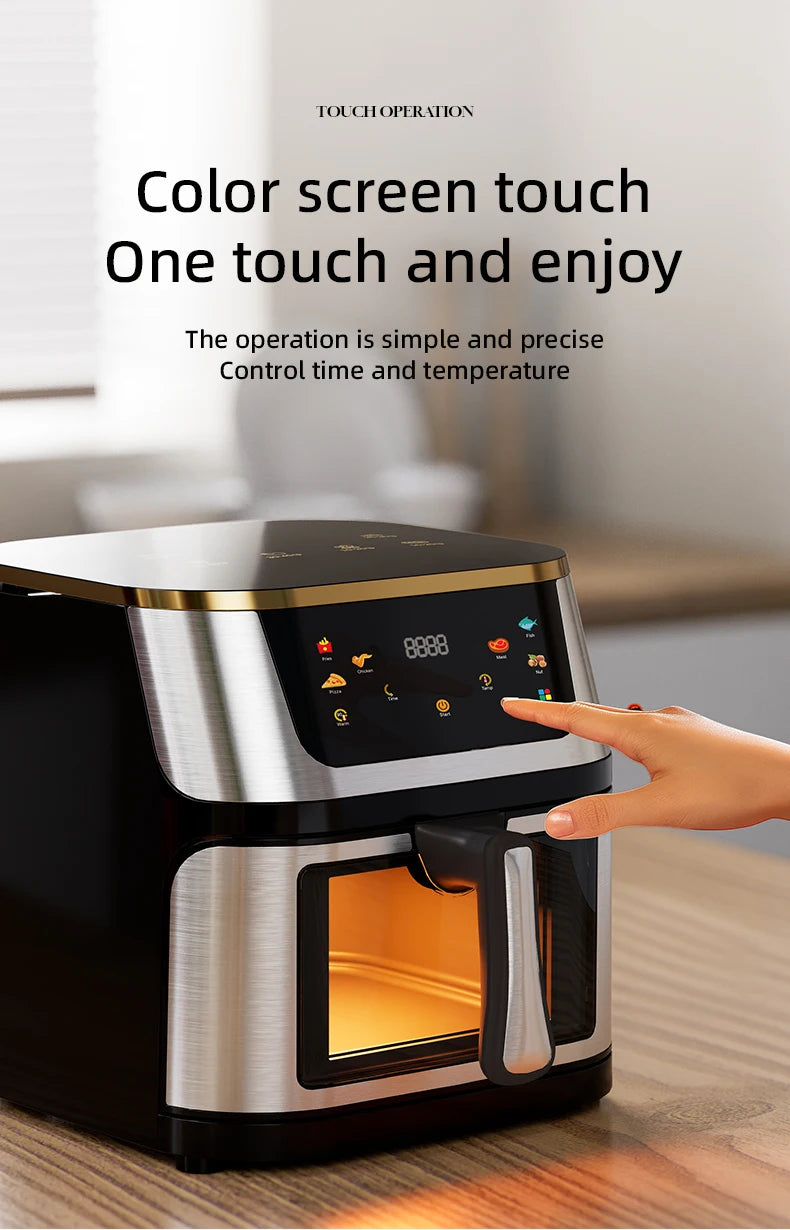 Best Selling Air Fryer 10L with Easy-View Window, Touch Controls, Nonstick, Low Fat Healthy Oil Free Frying