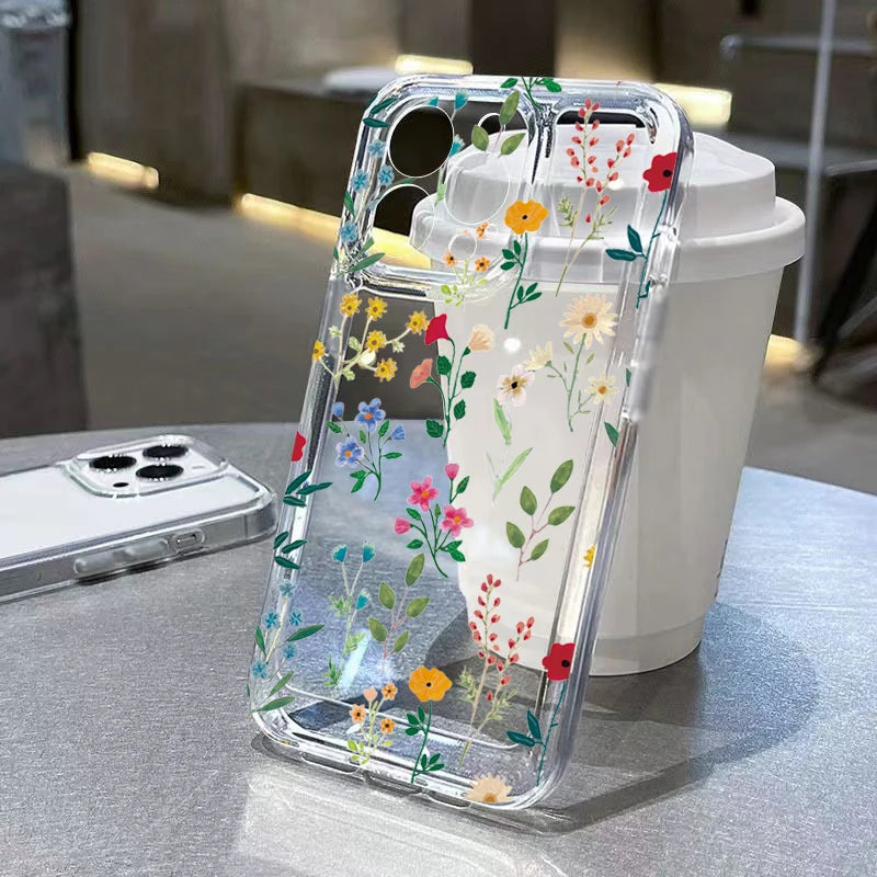Redmi Note 14 Clear Case | Jasmine Floral Shock-Absorbing Slim Fit Cover Tidesmit