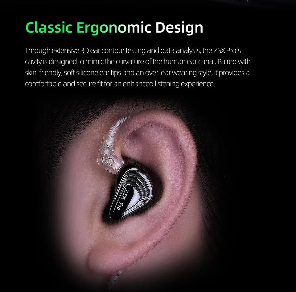KZ ZSX Pro Hybrid 1DD 5BA In-Ear Monitors by Tidesmit Tidesmit