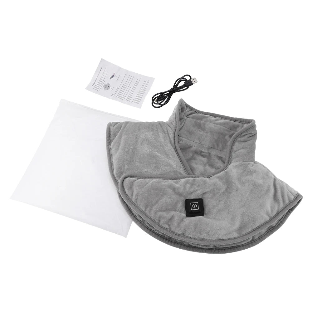 Electric Heating Neck Shoulder Massager - USB Rechargeable Cervical Pad Fascia Gun GRAY Tidesmit