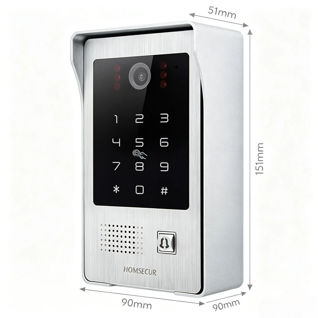 (Not Standalone) HOMSECUR 84217EPC-CR-FHD IP65 Doorbell Camera RFID Access For HDK Video Doorphone Intercom Door Bell