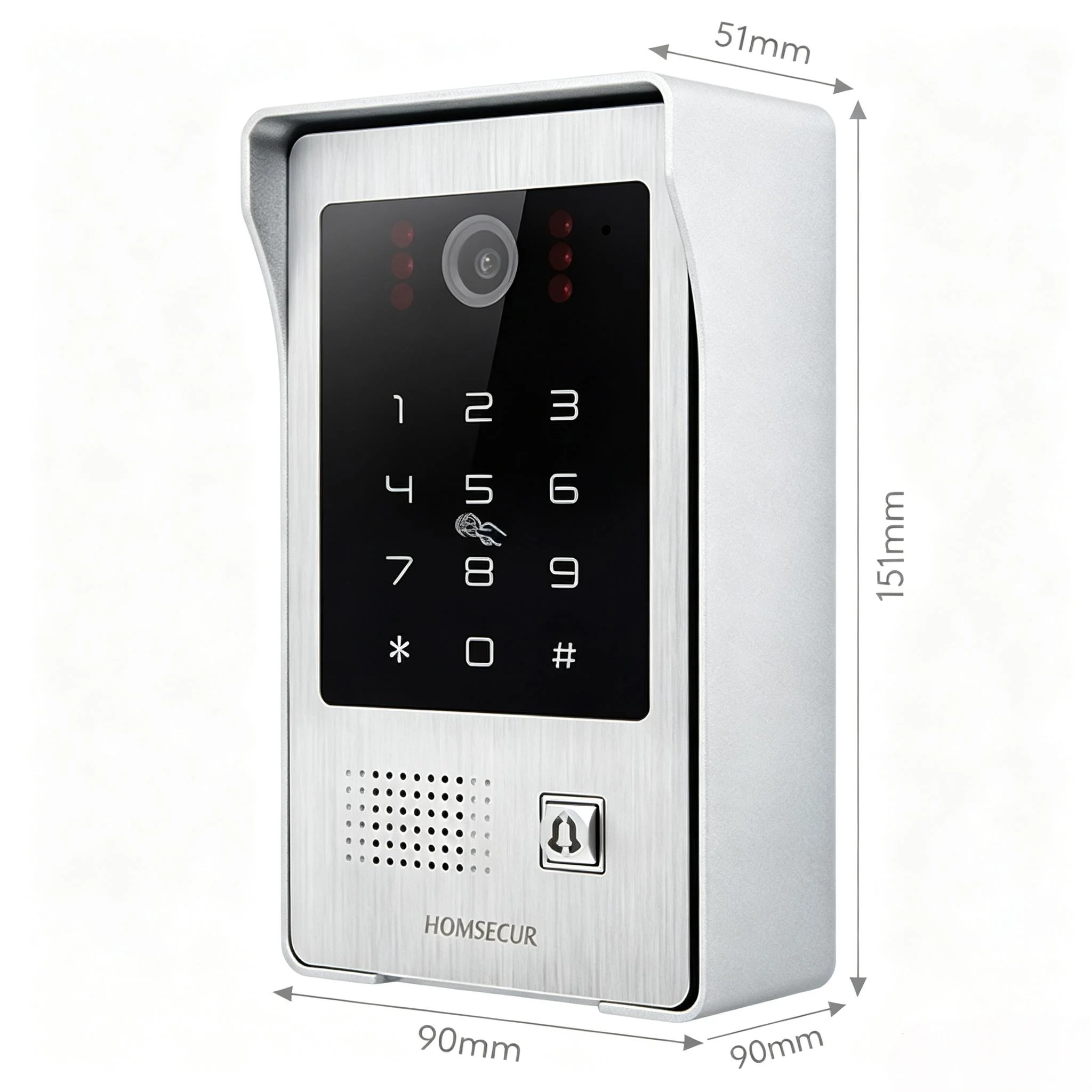 (Not Standalone) HOMSECUR 84217EPC-CR-FHD IP65 Doorbell Camera RFID Access For HDK Video Doorphone Intercom Door Bell
