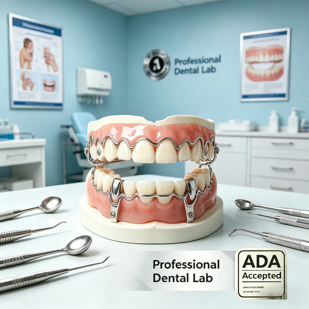 Elastic Silicone Simulation Teeth Kit, Comfortable Wear Stable Hold, Lifelike Appearance Upper Lower Dental Denture Plates