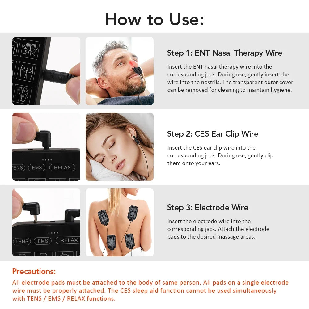 TENS Muscle Stimulator for Deep Tissue Pain Relief - Rechargeable Black Massage Chairs Tidesmit