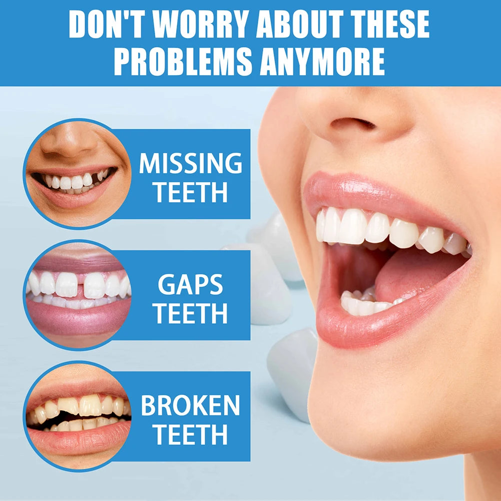 Tidesmit resin false teeth solid gums for temporary tooth filling and restorative dental care repair