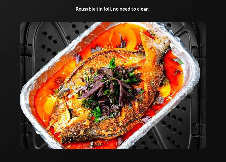 Commercial Digital Large-Capacity Touchscreen Display Stainless Steel Double Basket Smart Electric Square air Fryer Oven Home