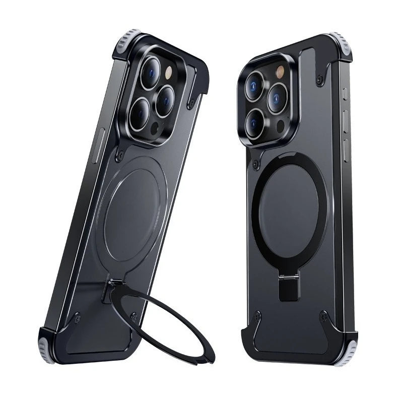 Magnetic iPhone 15 Pro Max Case Aluminum Alloy Shockproof Matte Cover Tidesmit
