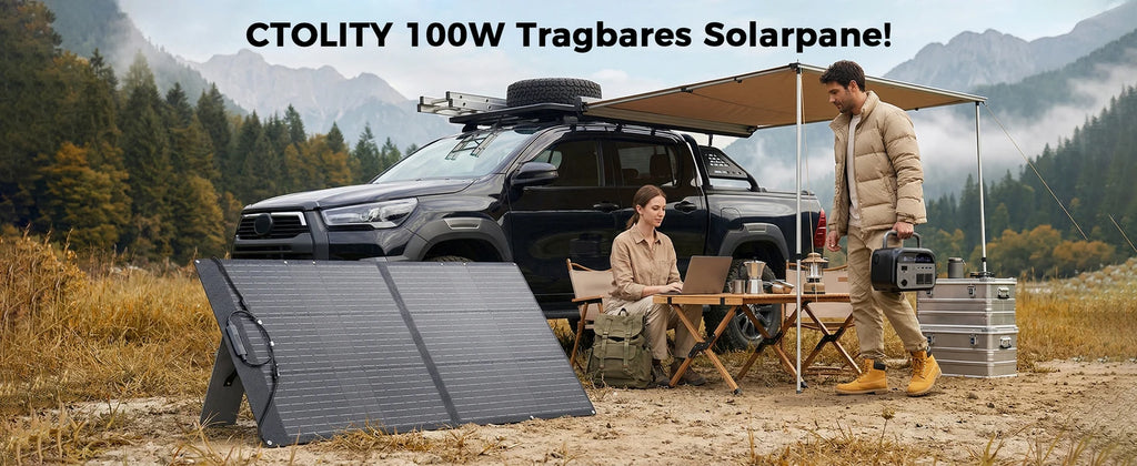 CTOLITY AP400 500W Solar Generator Portable Power Station Lifepo4 + SPC100-ETFE 100W ETFE Solar Panel Charger for Camping Power Bank Home