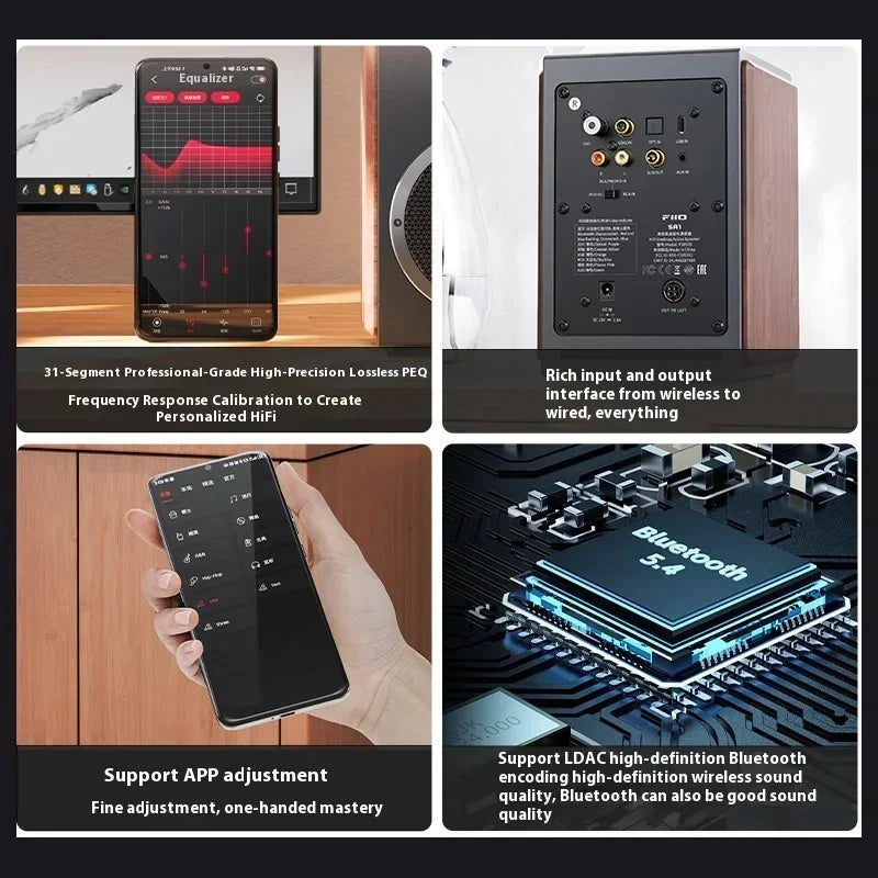 FiiO SA1 Active Speaker Desktop Bluetooth Speaker HIFI Sound Quality 31 Segment High-precision Lossless Customize PEQ LDAC APP