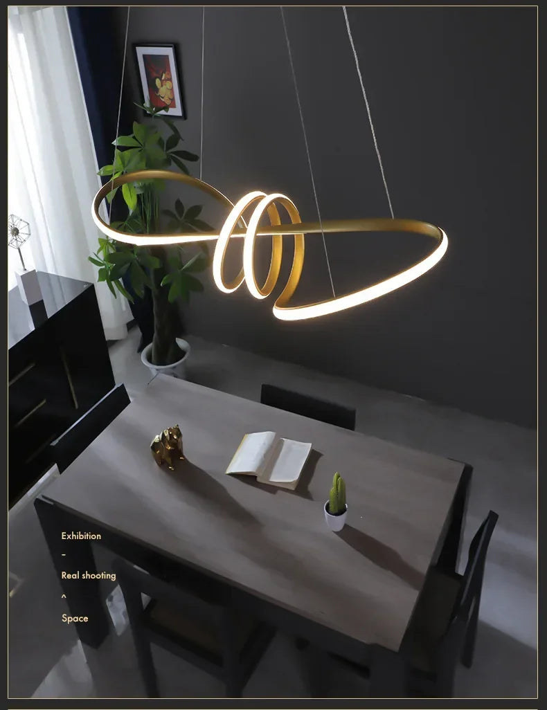 Modern Nordic LED Ring Light | Dimmable Minimalist Home Lamp 92cm Tidesmit