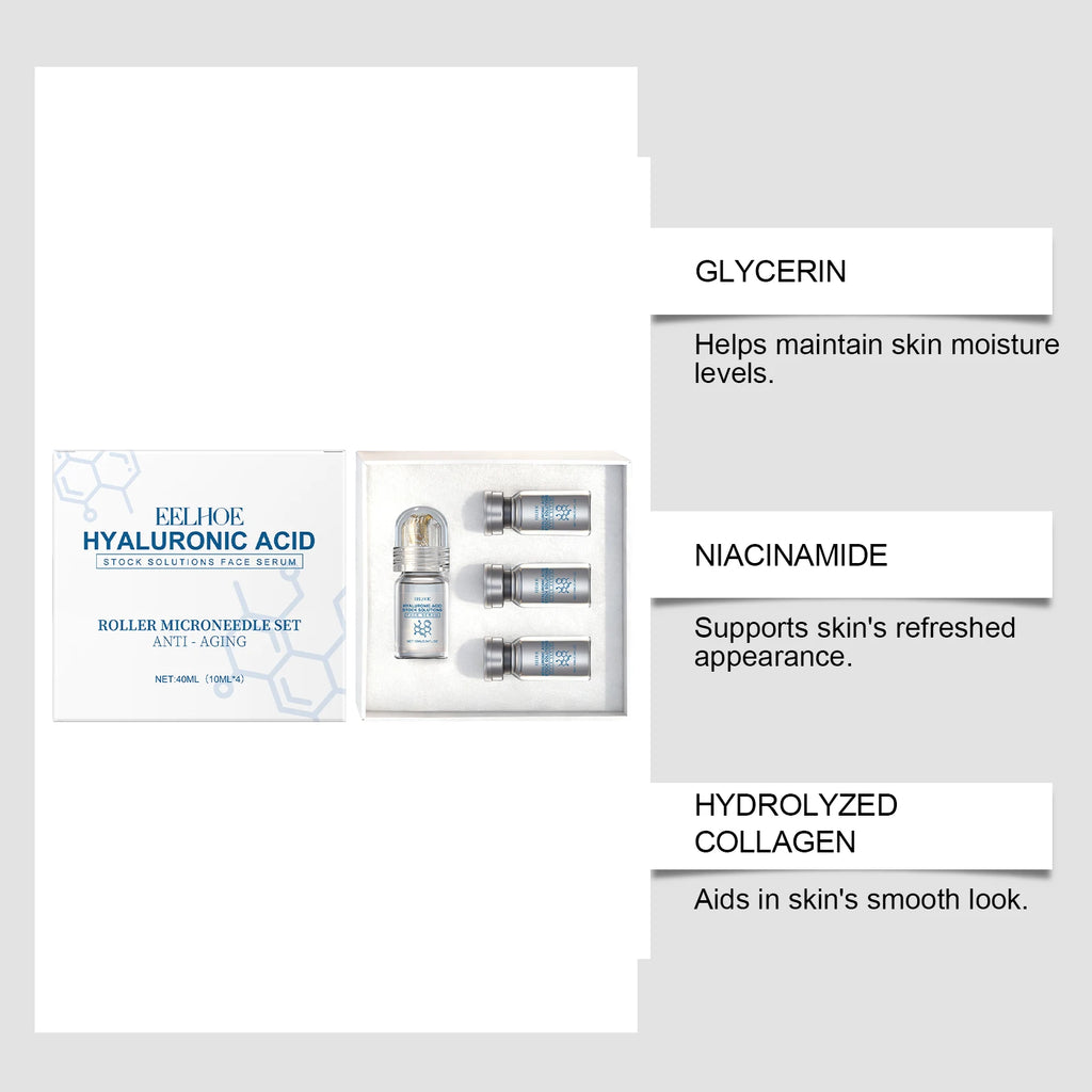 Tidesmit Niacinamide Microneedle Serum Kit with 0.25mm face roller for moisturizing winter skincare routine.