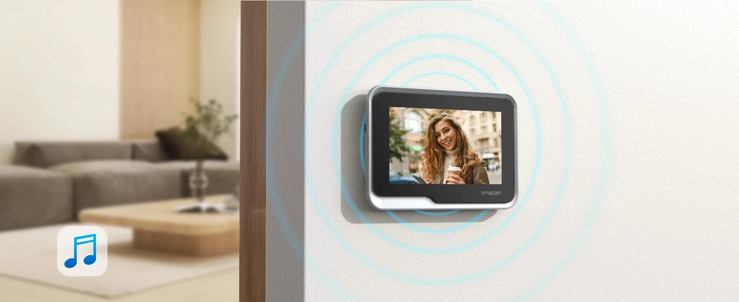 TMEZON 730 2 Wire 7 Inch Tuya App 1080P Wifi Smart Video DoorPhone Intercom System with Wired Doorbell APP/Password/Card Swipe TouchScreen