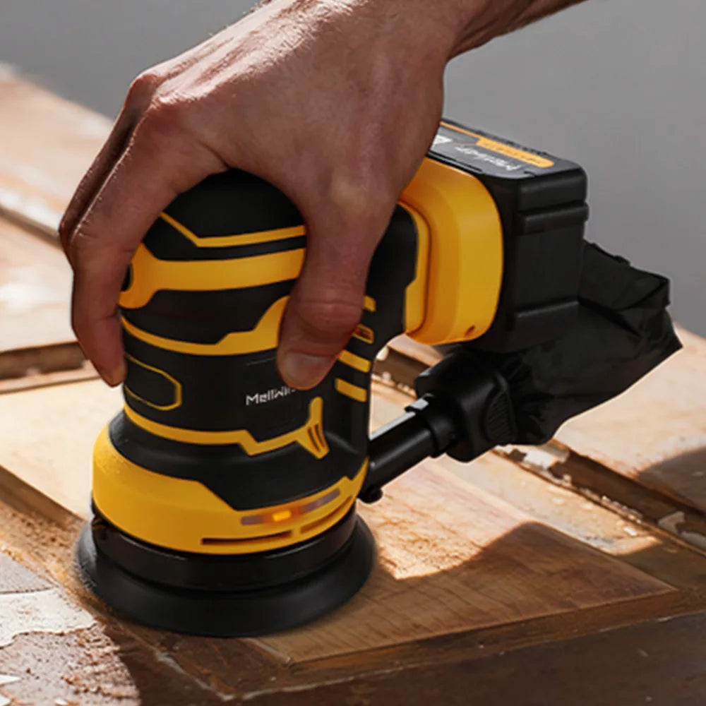 MELLWIN 125MM Electric Orbital Sander Polisher 3 Speeds Adjustable Wood Metal Sanding Polishing Tool For Makita 18V Battery Pin