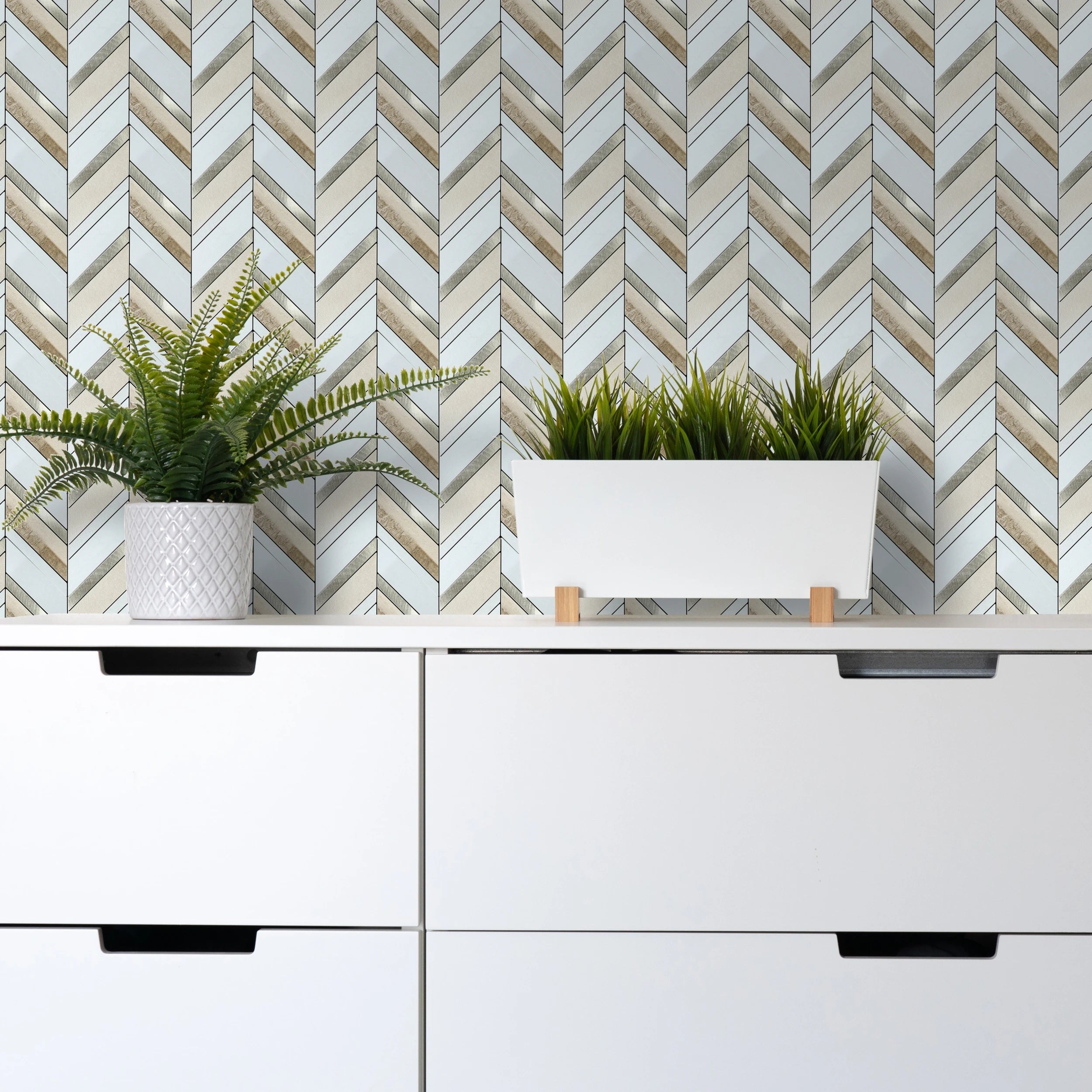 Herringbone Peel and Stick Backsplash, Faux Stone PVC Self Adhesive Marble Tiles for Kitchen Bathroom