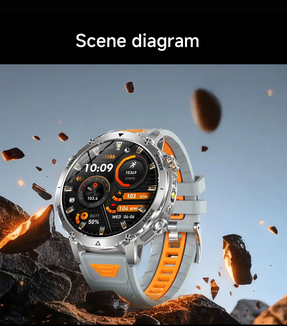 New GPS Sapphire Glass Smartwatch Business men 1.7-inch AMLED Screen Clock 1400mAh Battery 10ATM waterproof Titanium alloy Watch