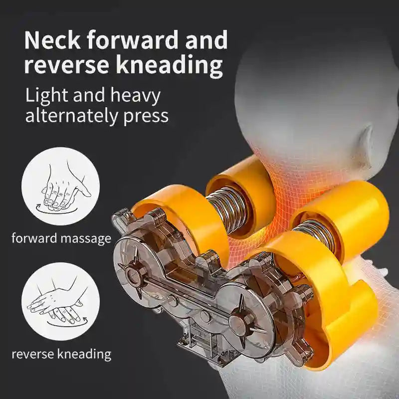Electric Back Massager with Heat and Vibration - Gray Portable Device Massage Roller Tidesmit