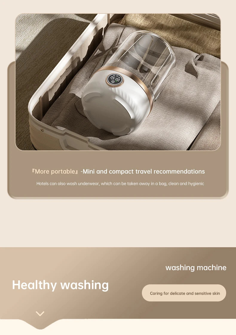 Tidesmit 2L wireless portable mini washing machine with laundry cup for baby clothes and travel laundry