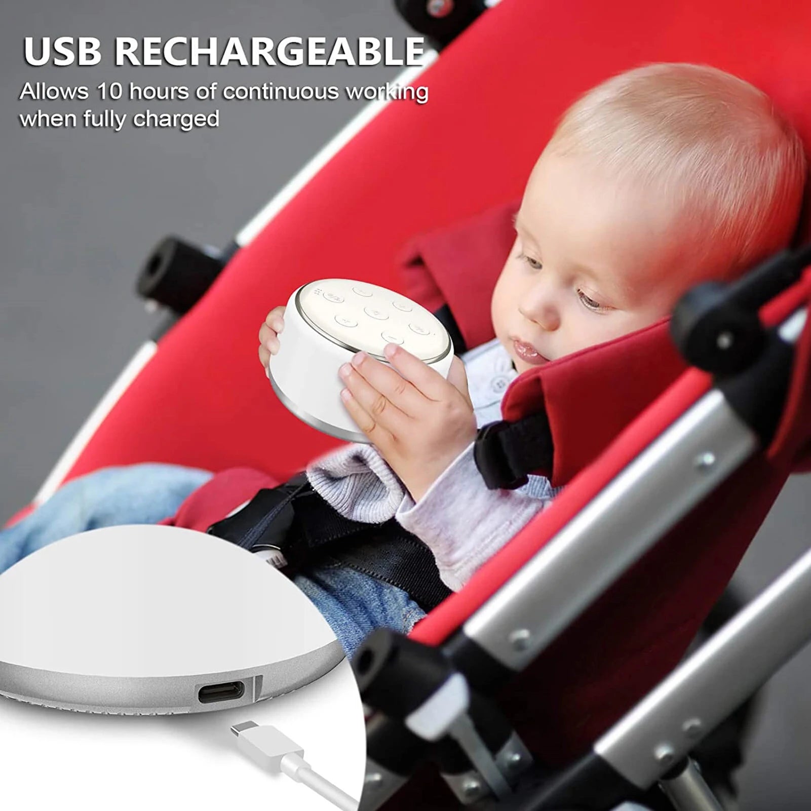 Desktop Sleep Sound Machine White Noise Machine for Baby Sleep Soother 7 Colors Night Lights 34 Soothing Sounds and Timer